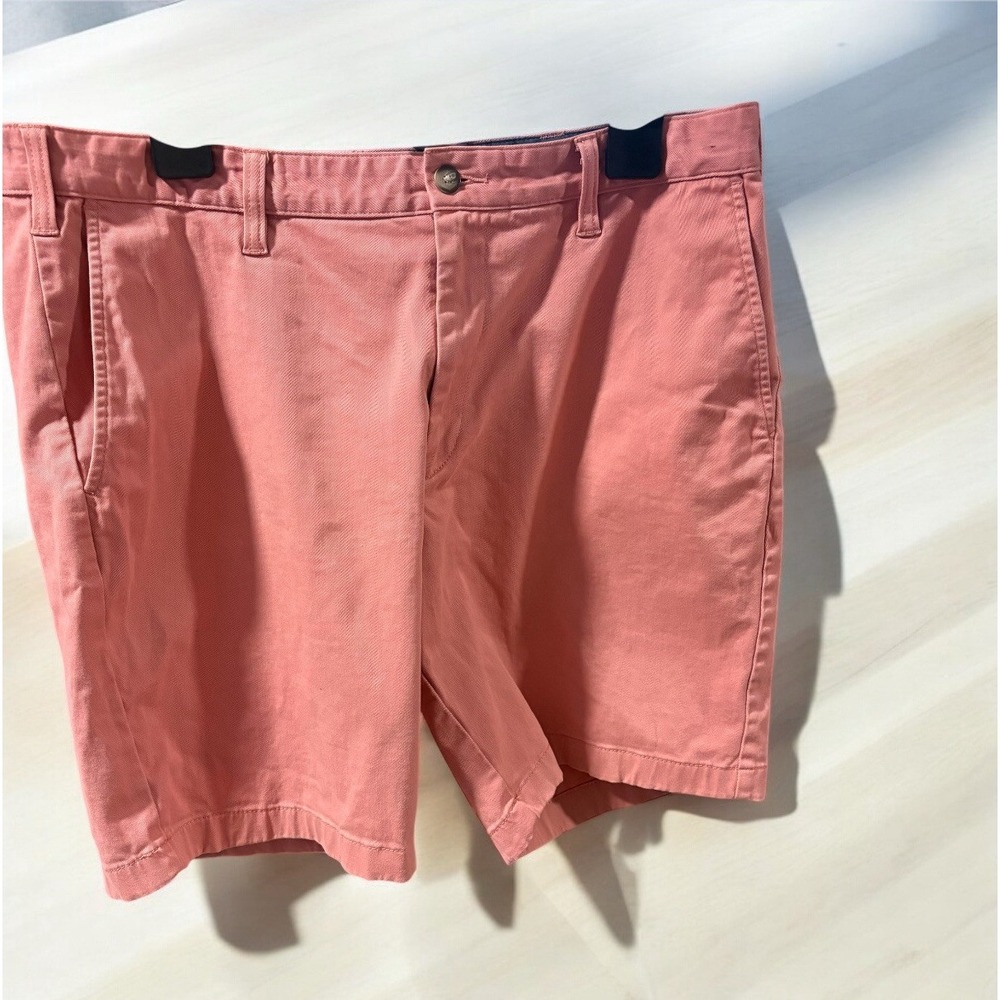 Nautica Men's Classic Fit Deck Stretch Short Shorts Pink Coral Salmon Cotton 36